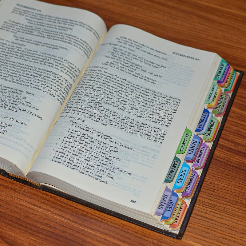 Cualfec Spanish Catholic Bible Index Tabs New & Old Testament Tabs Matte Laminated Floral Design, Bible Journaling Supplies - 122 Pcs (Solid Color) - Image 5